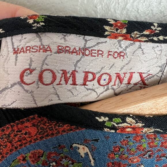 Vtg. Marsha Brander for Componix Women's Sz 10 Boho Floral Paisley Top 80s 90s - Picture 4 of 9